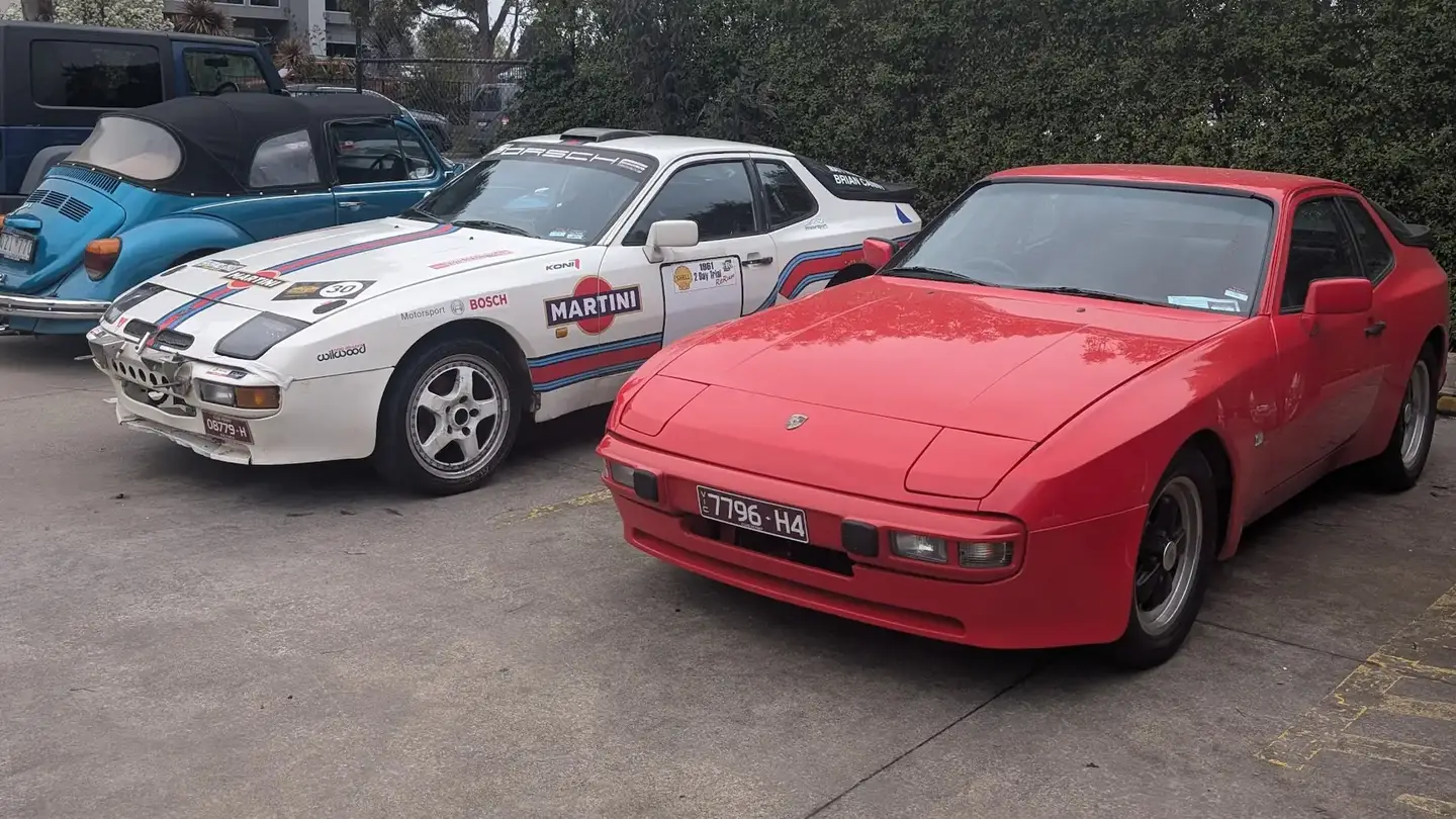 A line-up of classic cars on Victorian club permit plates